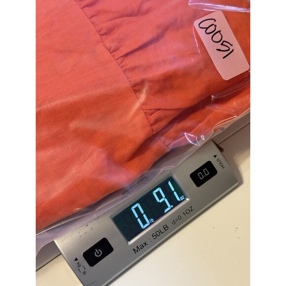 J Crew 100% Linen Faux Wrap Ruffle Skirt Womens 14 Tall Orange A-Line Layered - Picture 13 of 13